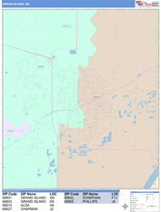 Grand Island Digital Map Color Cast Style